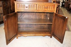 English Oak Wood Brothers Cabinet / Welsh Cabinet / Display Plate Rack