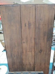 Antique Walnut Blind Door Stepback Cabinet Cupboard Hutch