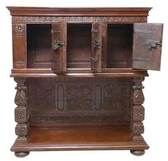 Antique Dressoir, Cupboard, Fren Ren Revival, Carved, Urns, Pinard, Early 1800s