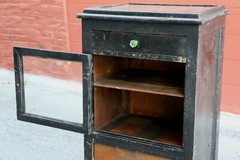 Antique medical Dental cabinet wood display case vintage apothecary black