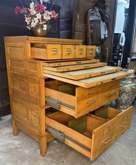 Antique American Quarter-Sawn Oak Stacking Flat File Drawer File Cabinet 1915