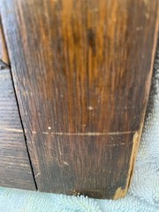 Antique Wood cabinet door Craftsman slag glass Primitive Hoosier architectural
