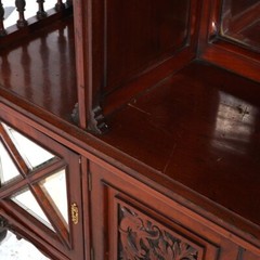 Mahogany Star Pentagram Etagere with Mirrors, Spindles & Eagles C1900