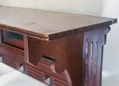 Clock Wall SHELF, c1890 Aesthetic Victorian, Solid Walnut, Ebonized Panels, 24″w