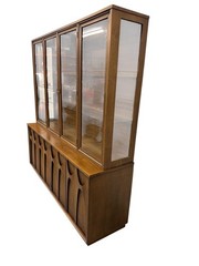 Mid-Century Modern Broyhill Brasilia 2-Piece Walnut China Cabinet
