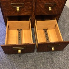Macey Antique quarter sawn oak 4-Drawer Cabinet with Brass Handles