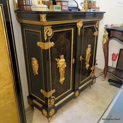 Stamped Vve SORMANI cabinet Furniture L XIV with 2 doors Boulle marquetry 19th