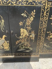 Vintage Rare DREXEL 584 223 Et Cetera Chinoiserie China Cabinet Black Lacquer