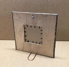 VTG Shabby Tan Photo 4″Sq. Tin Ceiling Metal Shabby Picture Frame Old 675-26B