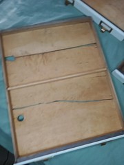 Antique Wood Shaw-Walker Horizontal 3 Drawer File Card Catalog Cabinet