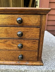 Antique 19th c. Jessen & Rosberg Oak 4 Drawer Watchmakers or Jewelers Cabinet
