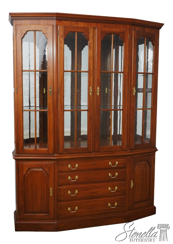 62635: HENKEL HARRIS Cherry Distressed Finish China Cabinet