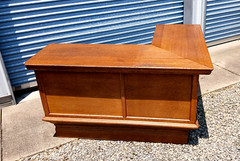 Antique Quarter Sawn Oak L Shaped General Store Counter Bar 1920s