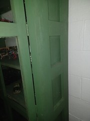 Vintage Store Display 1800s Original Green Curio Store Display Cabinet Showcase
