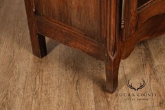 French Country Louis XV Style Vintage Oak China Display Cabinet