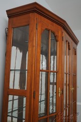 62635: HENKEL HARRIS Cherry Distressed Finish China Cabinet
