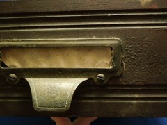 Antique Rare Service File Cabinet Drawer W/ Note Board Last Entry Made in 1898