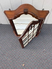 67662 Victorian Wall Hanging Curio Cabinet with Glass Door