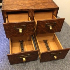 Macey Antique quarter sawn oak 4-Drawer Cabinet with Brass Handles