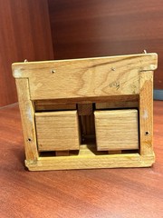 Antique Wooden 2 Drawer Recipe Card Holder, Decorative Cabinet Key Holder