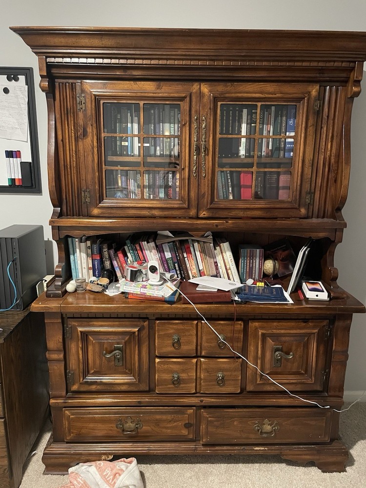 1970s Hutch Medium Colored Stain With Removable Top