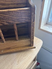 Mid Century Solid Oak Magazine Rack / Magazine Stand Handmade Beautiful Detail