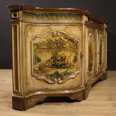 Venetian sideboard furniture lacquered painted wood cabinet antique style 900