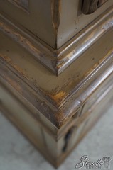 70896: WOODLAND Large Country Distressed Painted Cabinet