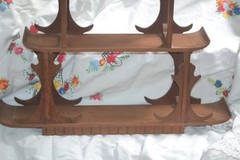 Antique 1930’s Art Deco Hand Carved Detailed Wood Wall Hanging Curio Cabinet