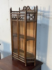 Antique Victorian Oak Hanging Wall Cabinet Stick Ball Curio Eastlake 1890 Orig