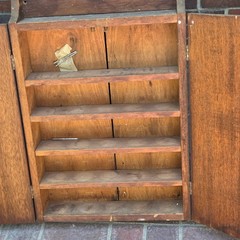 Antique Wood Wall Cabinet L.H. Hamm Thermometer Rustic Primitive Apothecary