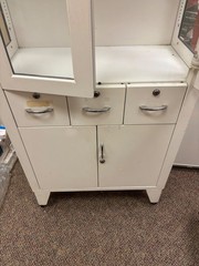 Antique Shampaigne Medicine Cabinet with 3 glass shelves