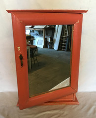 VTG Magenta Wood 15×22 Country Wall Mount Mirror Medicine Cabinet Old 942-26B