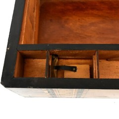 English Travel desk, in exotic wood, rosewood and with inlays, early 19th centur