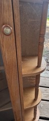 Small Vintage Wooden Curio Wall Mount Knik Knak Cabinet With Door