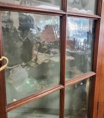 Antique AMERICAN 19th C Colonial Hepplewhite Cherry Curio CORNER CABINET Vitrine