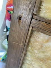 Antique Wood cabinet door Craftsman slag glass Primitive Hoosier architectural