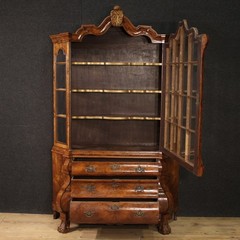 Dutch vitrine display cabinet bookcase furniture wood antique style 20th cent
