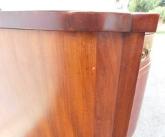 Antique Hepplewhite Style Mahogany Bow Front Short Sideboard Storage Cabinet
