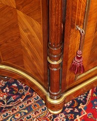 Late 19th Century French Napoleon III Marble Top Inlaid Server Side Cabinet