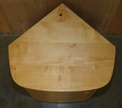 FINE BAXTER & LEE SATIN BIRCH BOW FRONTED TELEVISION TV CABINET PART OF SUITE