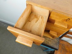 MCM Craftsman Made Danish Modern Wood Mini Chest 3 Drawer Table Top Cabinet HOT!