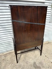 Antique Inlaid Mahogany / Walnut Edwardian Style China Cabinet Bookcase Bar