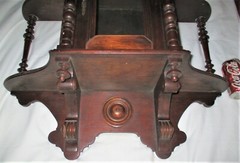 ANTIQUE USA VICTORIAN WOOD FURNITURE CABINET CAST IRON KEY LOCK HOME WALL SHELF