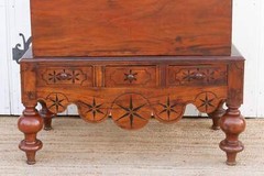 Antique Dutch Colonial Campaign Trunk on Stand