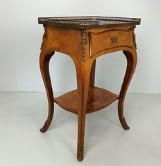 Gorgeous Marquetry Inlay Lamp Table Cabinet Wood Italian End Table Ormolu brass