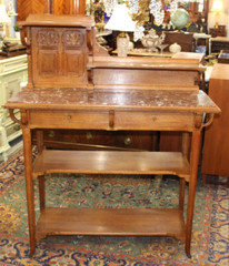 French Antique Oak Art Nuovo Sideboard / Server