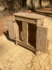 Antique Reclaimed Longleaf Heart Pine Wood Hutch Cabinet 30”L x 36”H x 10”W