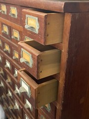 Antique Oak Apothecary Cabinet File General Store Hardware Library 48 Drawers