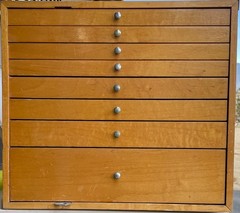 Vintage Portable 8 Drawer Dentist Cabinet w/ American Dental Tools & Accessories
